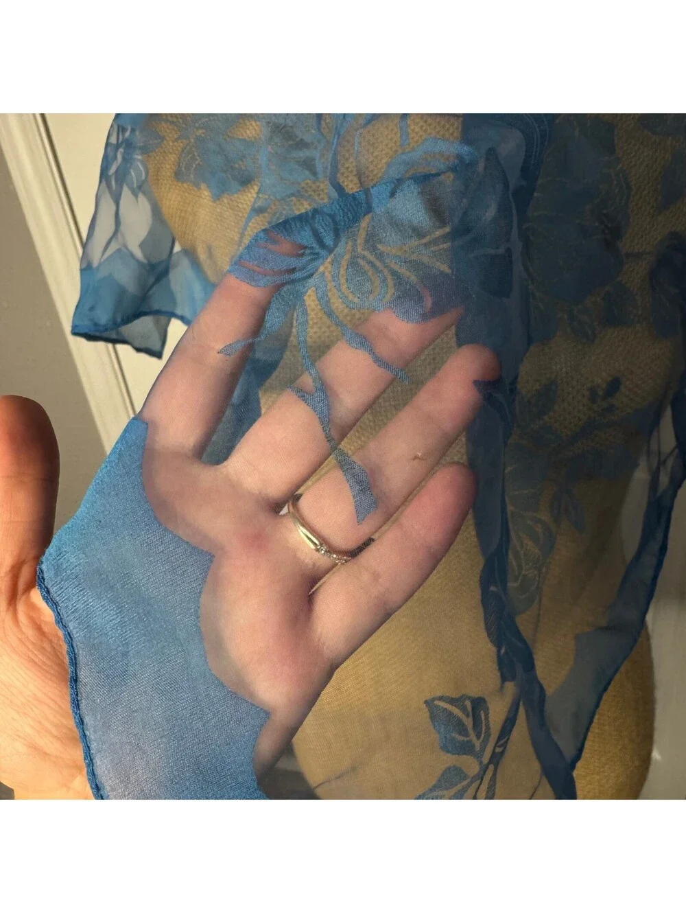 Blue Floral Handkercheif